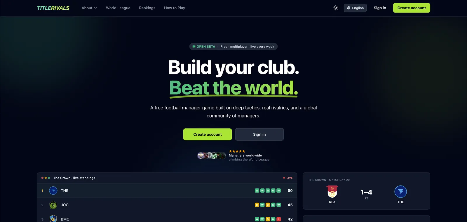 Title Rivals — Landing page