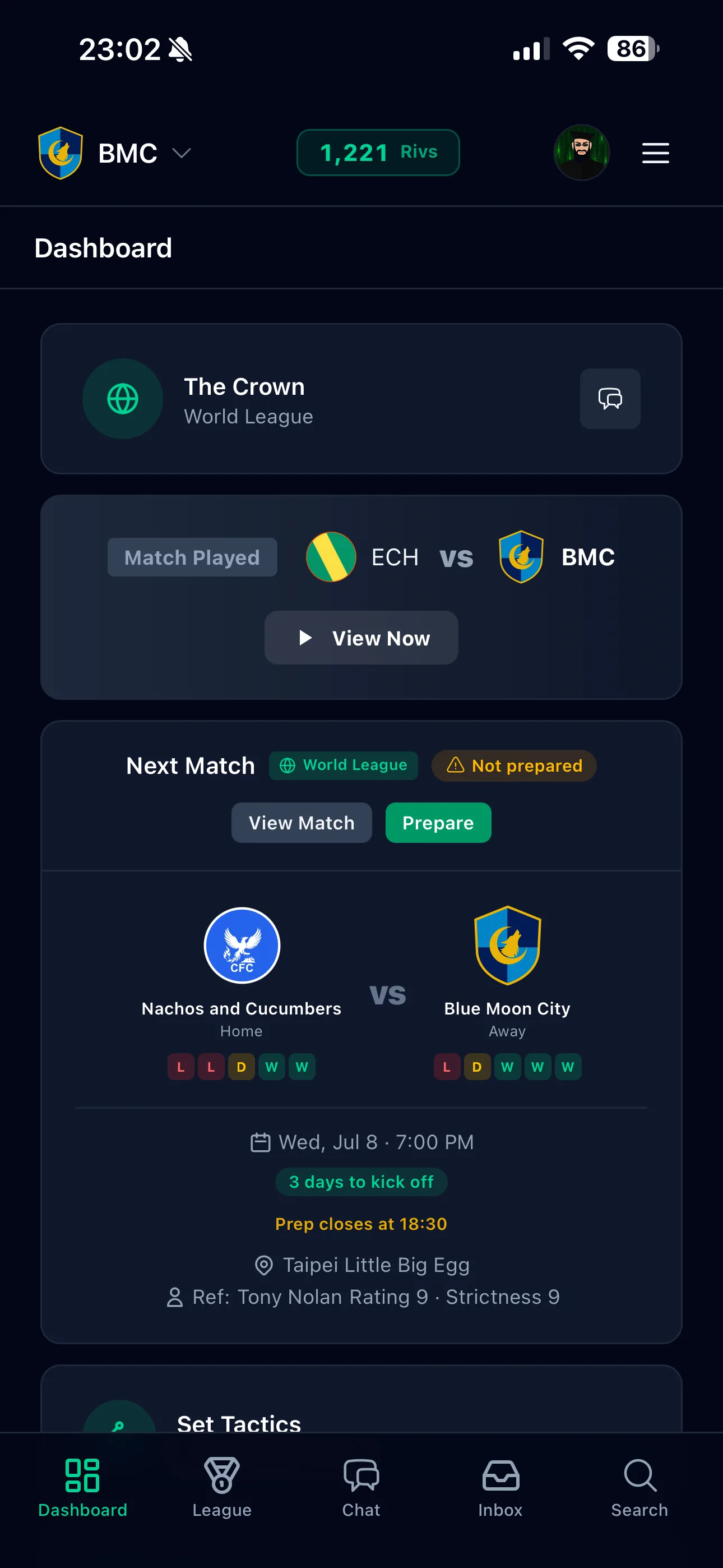Title Rivals — Mobile dashboard
